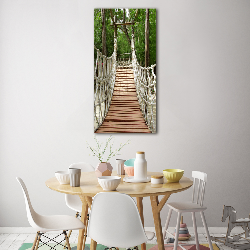 Foto obraz szkło akryl pionowy Most linowy
