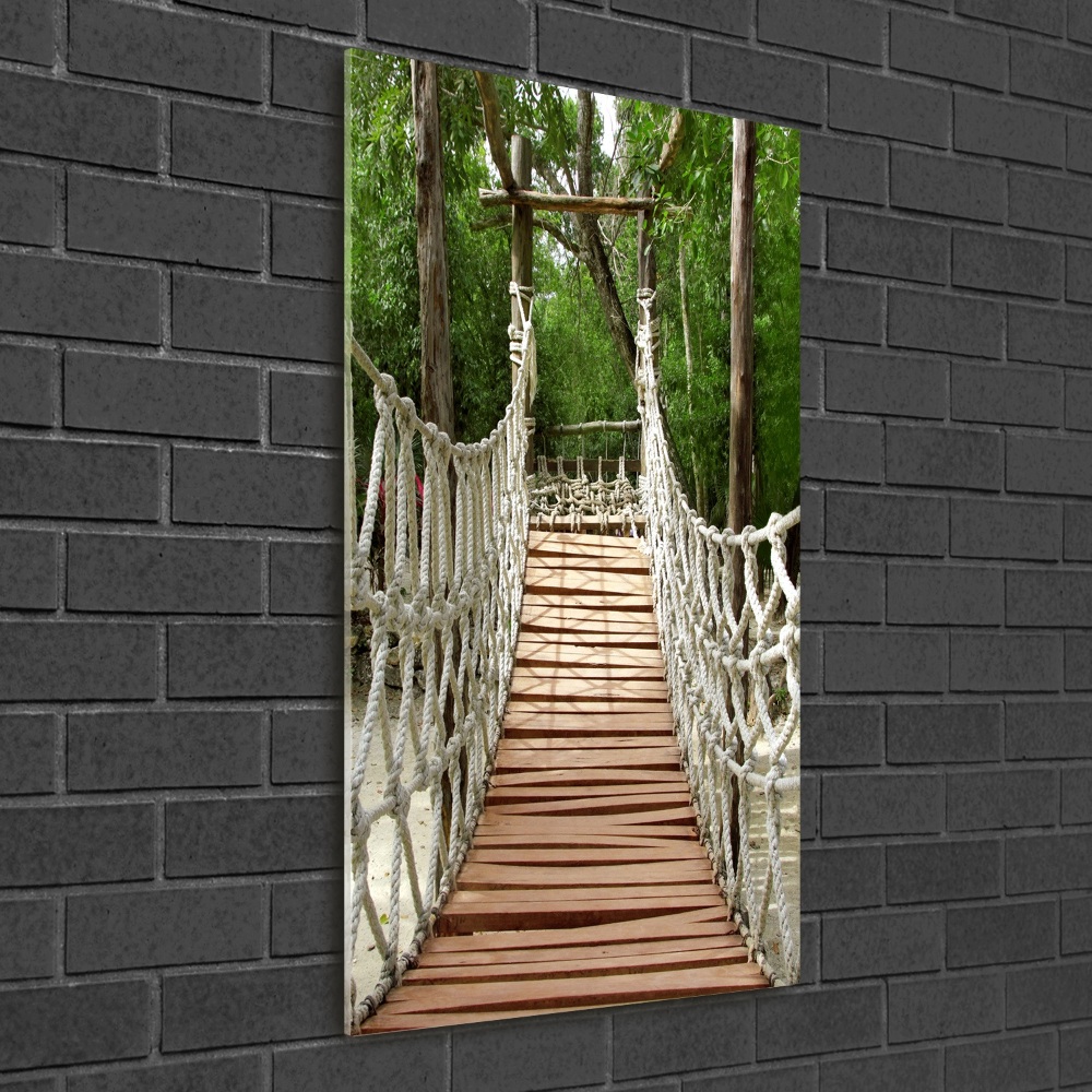 Foto obraz szkło akryl pionowy Most linowy