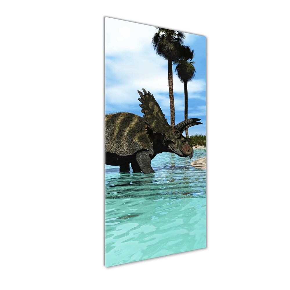 Foto obraz szkło akryl pionowy Dinozaury na plaży