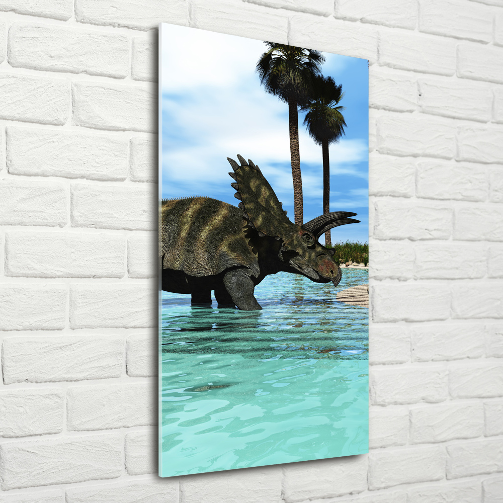 Foto obraz szkło akryl pionowy Dinozaury na plaży