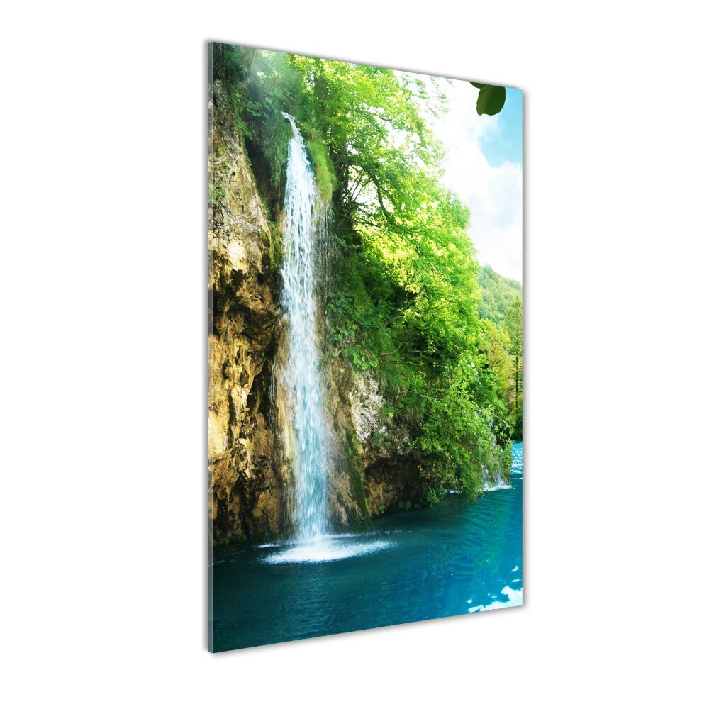 Obraz zdjęcie szkło akryl pionowy Wodospad w lesie
