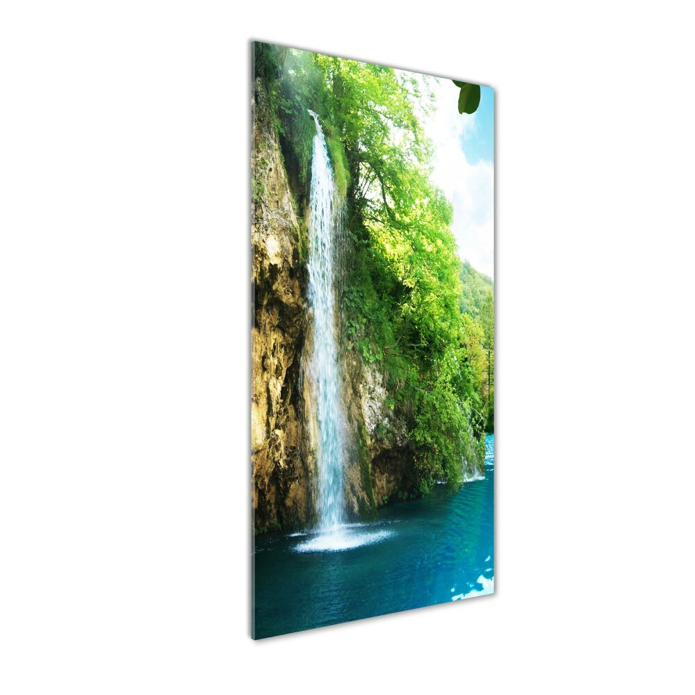 Obraz zdjęcie szkło akryl pionowy Wodospad w lesie