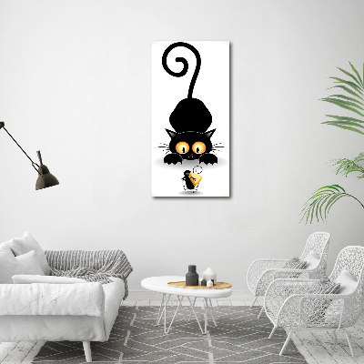 Obraz zdjęcie na ścianę akryl pionowy Kot i mysz