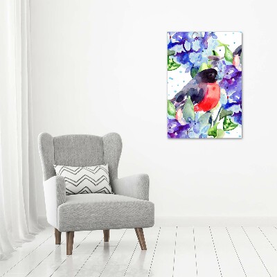 Obraz zdjęcie na scianę akrylowy pionowy Ptaki i kwiaty