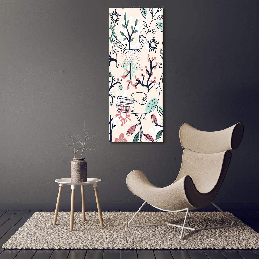 Obraz zdjęcie akryl pionowy Zwierzęta i kwiaty