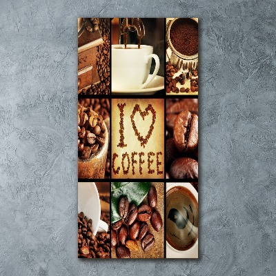 Foto obraz szkło akryl pionowy Kawa kolaż
