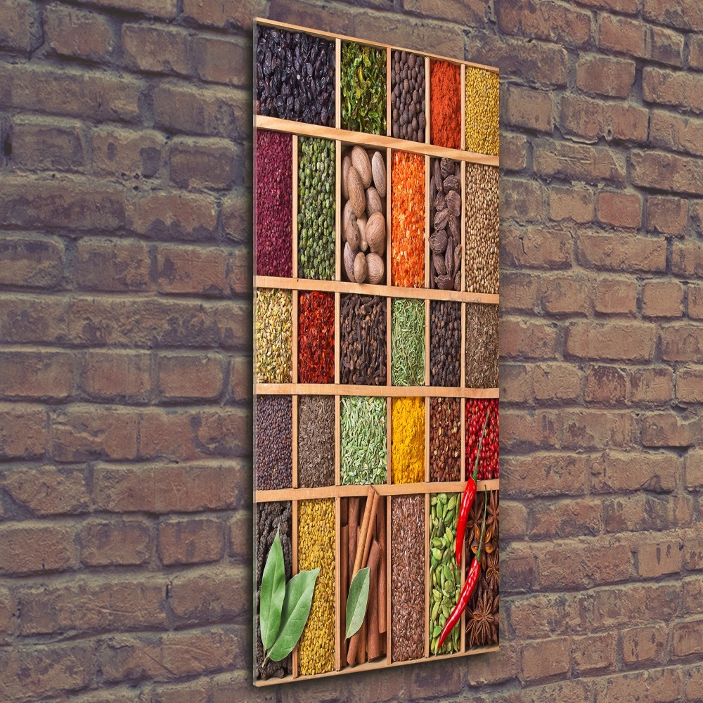 Obraz zdjęcie szkło akryl pionowy Kolorowe przyprawy