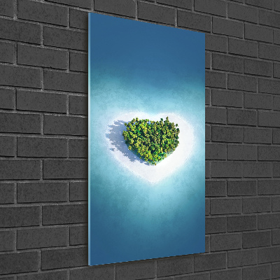 Foto obraz szkło akryl pionowy Plaża kształt serca