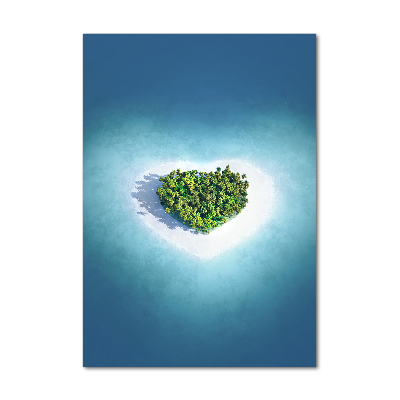 Foto obraz szkło akryl pionowy Plaża kształt serca