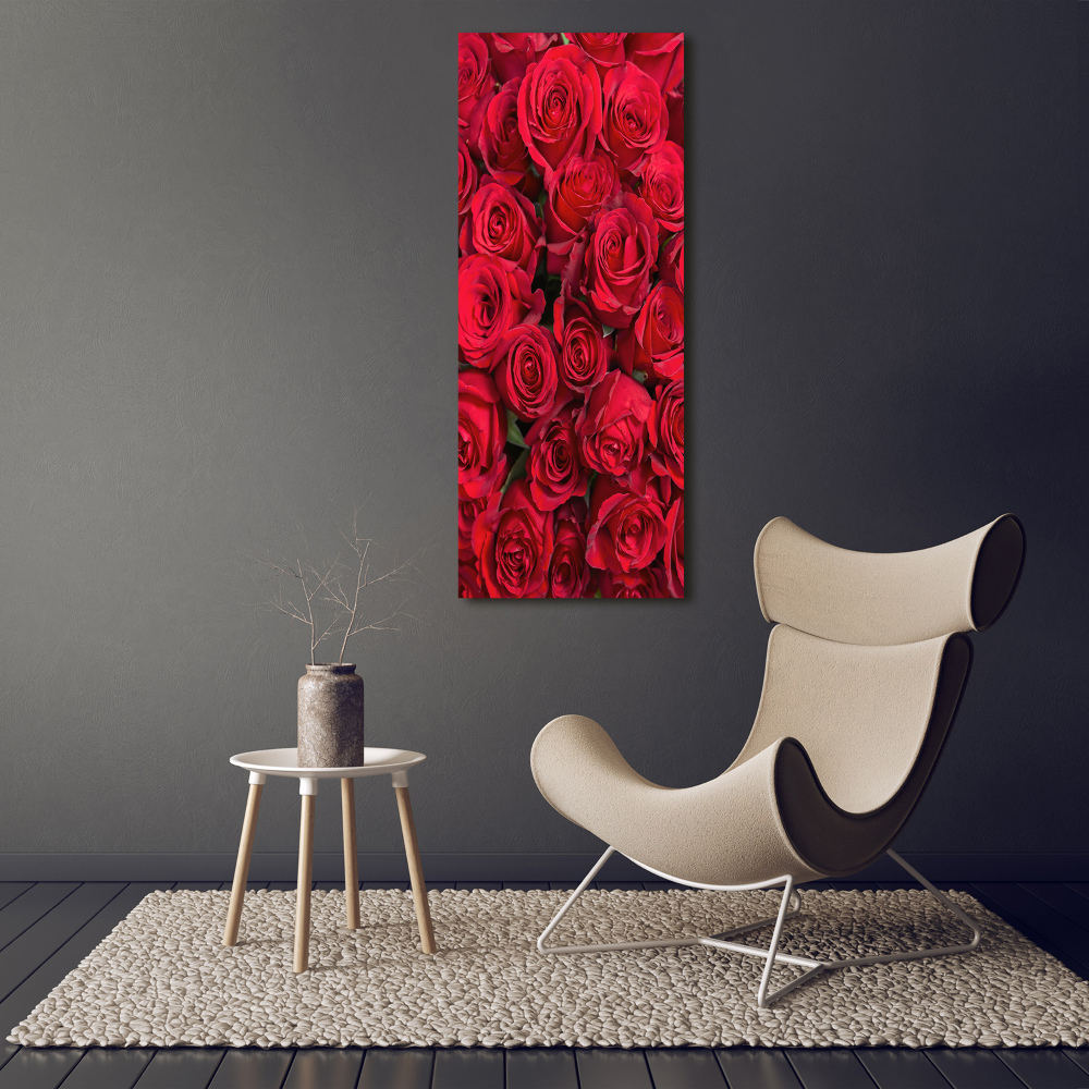Obraz zdjęcie szkło akryl pionowy Czerwone róże