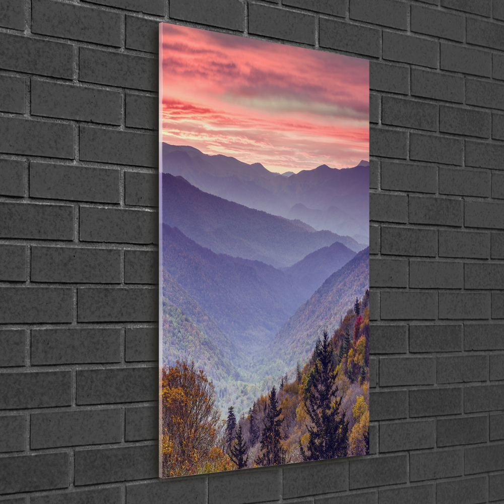 Foto obraz na ścianę akryl pionowy Mgła nad górami