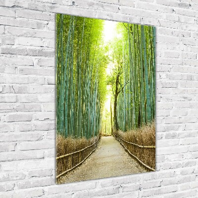 Foto obraz szkło akryl pionowy Las bambusowy