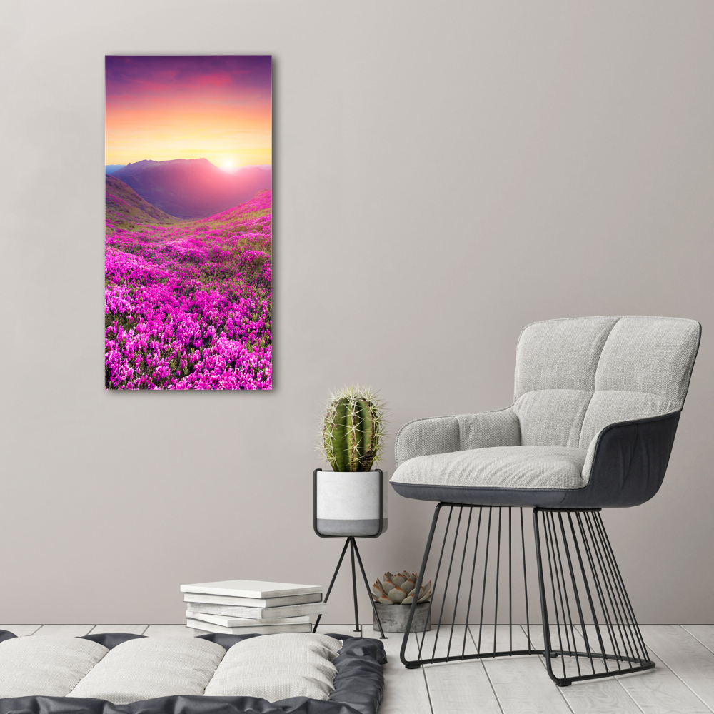 Foto obraz szkło akryl pionowy Góry rododendron