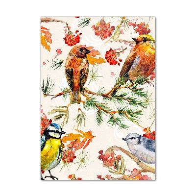 Obraz zdjęcie na ścianę akryl pionowy Ptaki i kwiaty