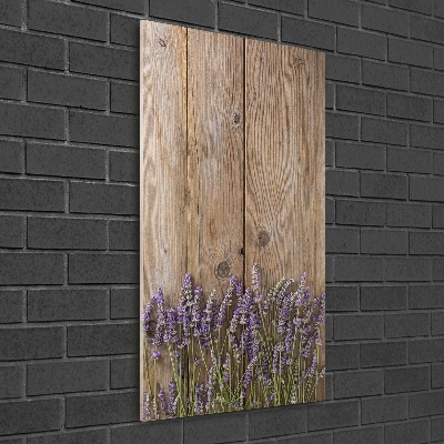 Obraz zdjęcie szkło akryl pionowy Lawenda na drewnie