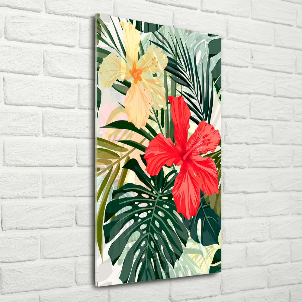 Foto obraz szkło akryl pionowy Hawajskie kwiaty