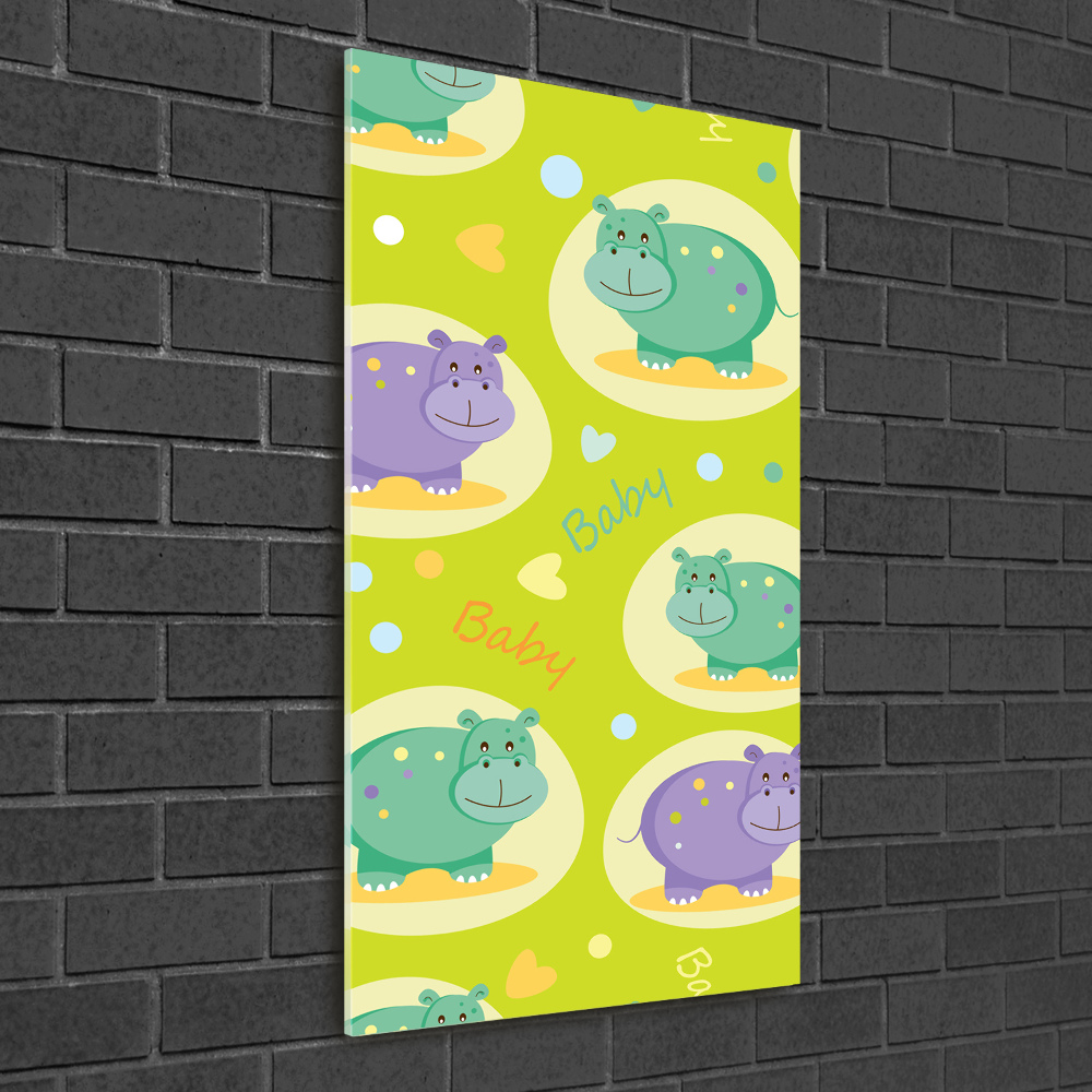 Obraz zdjęcie na ścianę akryl pionowy Hipopotamy