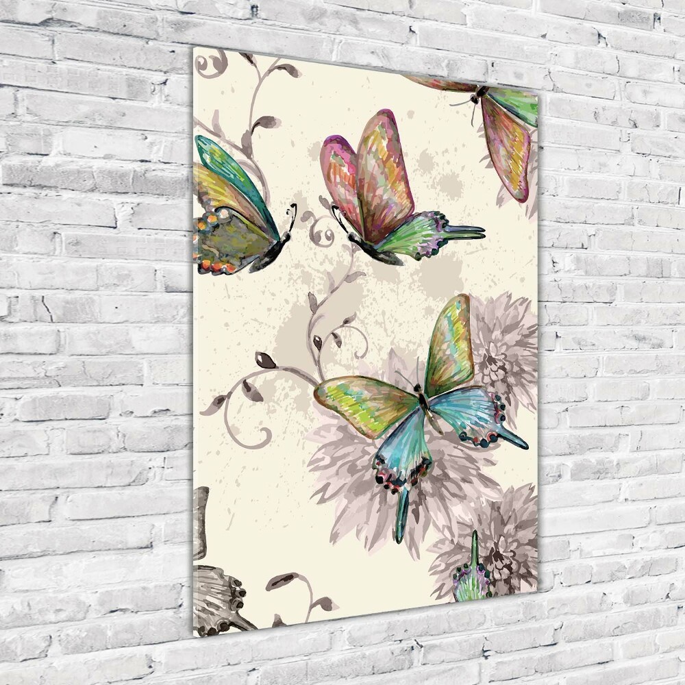 Obraz zdjęcie szkło akryl pionowy Kolorowe motyle