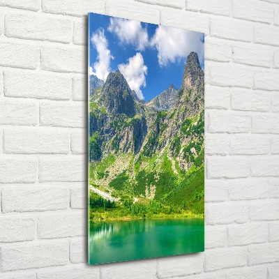 Foto obraz szkło akryl pionowy Jezioro w górach
