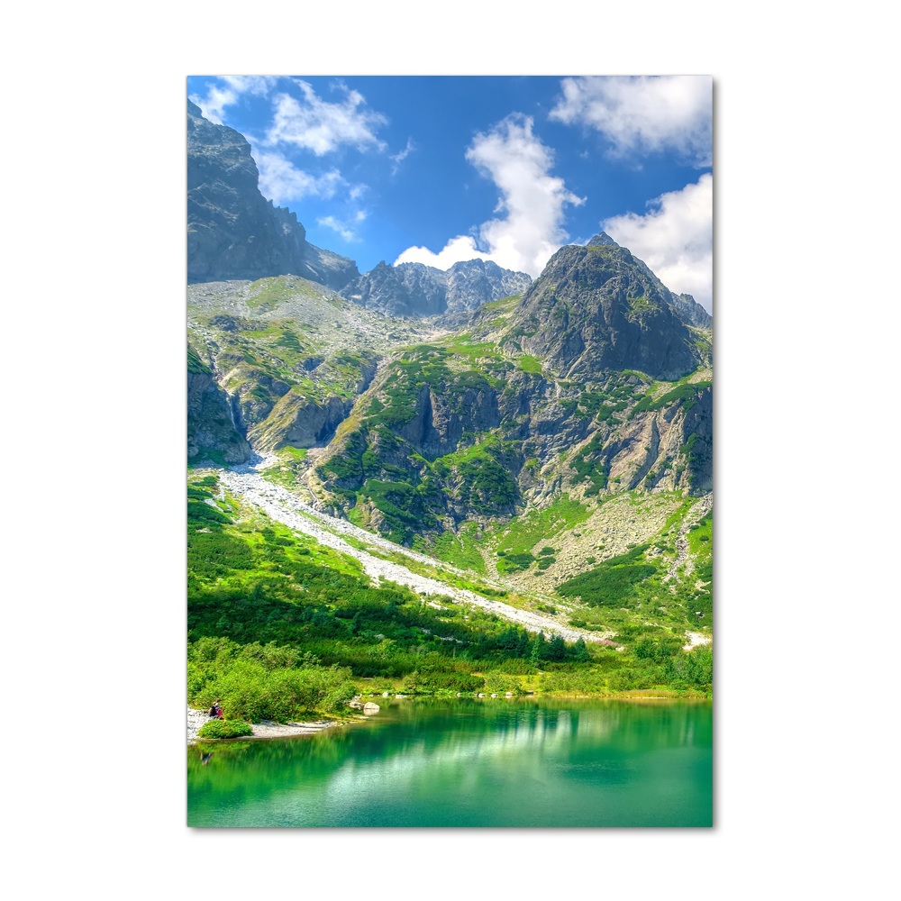 Foto obraz szkło akryl pionowy Jezioro w górach