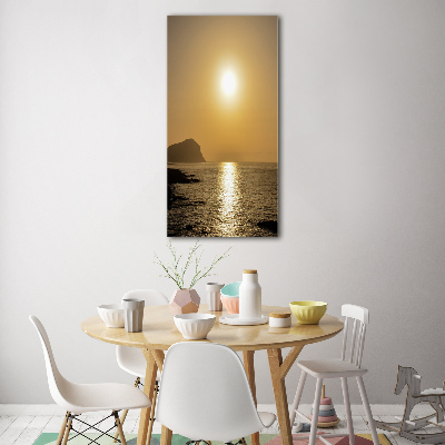 Foto obraz szkło akryl pionowy Zachód słońca morze