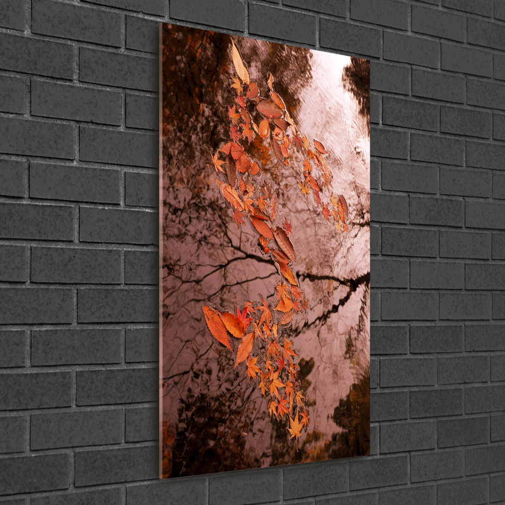 Obraz zdjęcie szkło akryl pionowy Jesienne liście