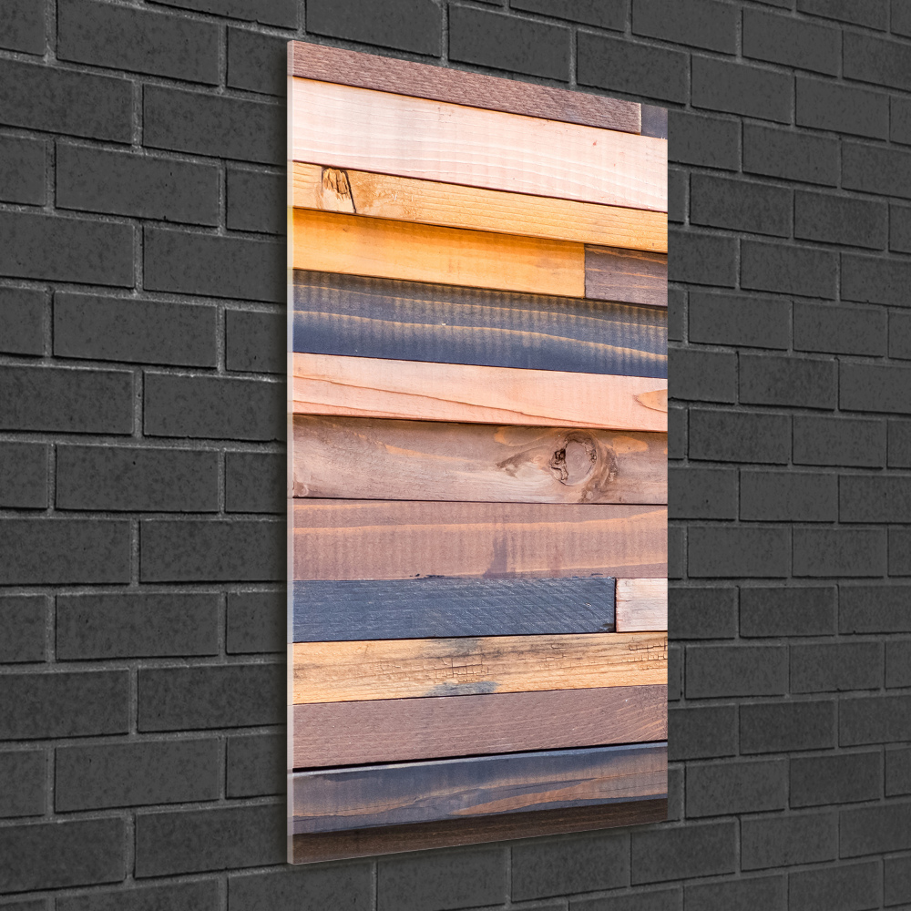 Foto obraz szkło akryl pionowy Drewniana ściana