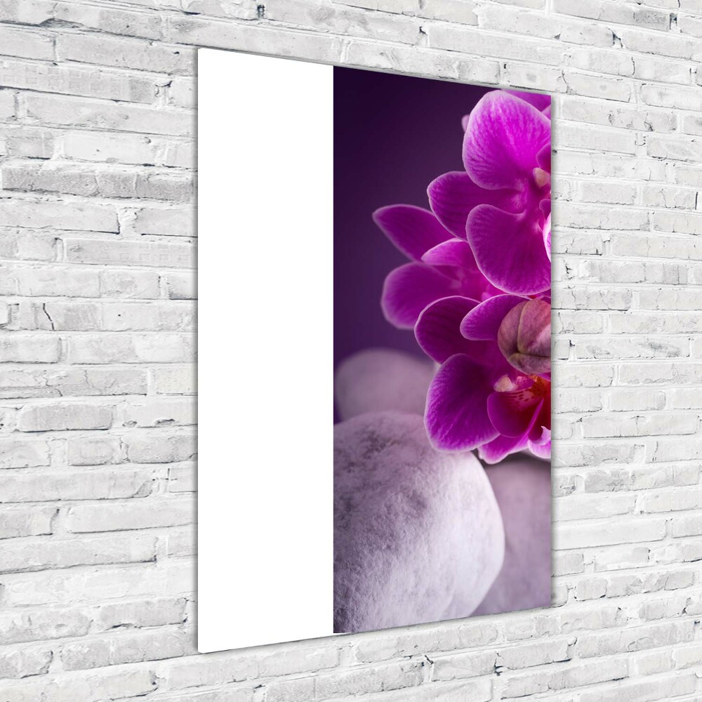 Foto obraz szkło akryl pionowy Różowa orchidea