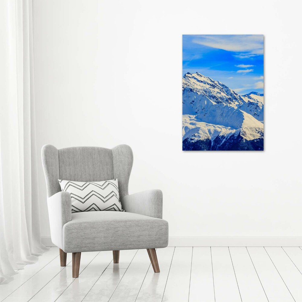 Foto obraz szkło akryl pionowy Góry zimą