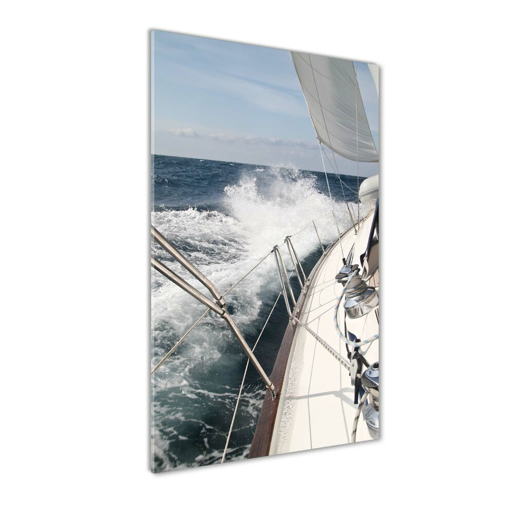 Foto obraz szkło akryl pionowy Jacht na morzu