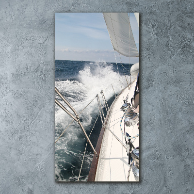 Foto obraz szkło akryl pionowy Jacht na morzu