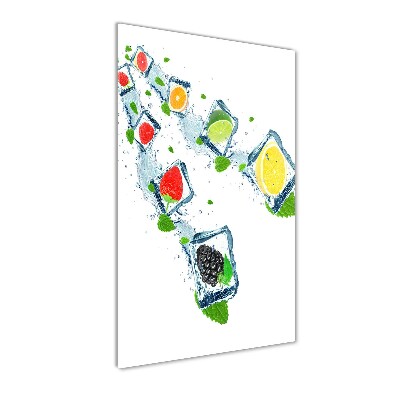 Obraz zdjęcie szkło akryl pionowy Owoce i lód