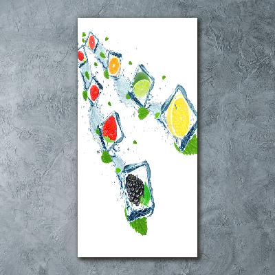 Obraz zdjęcie szkło akryl pionowy Owoce i lód