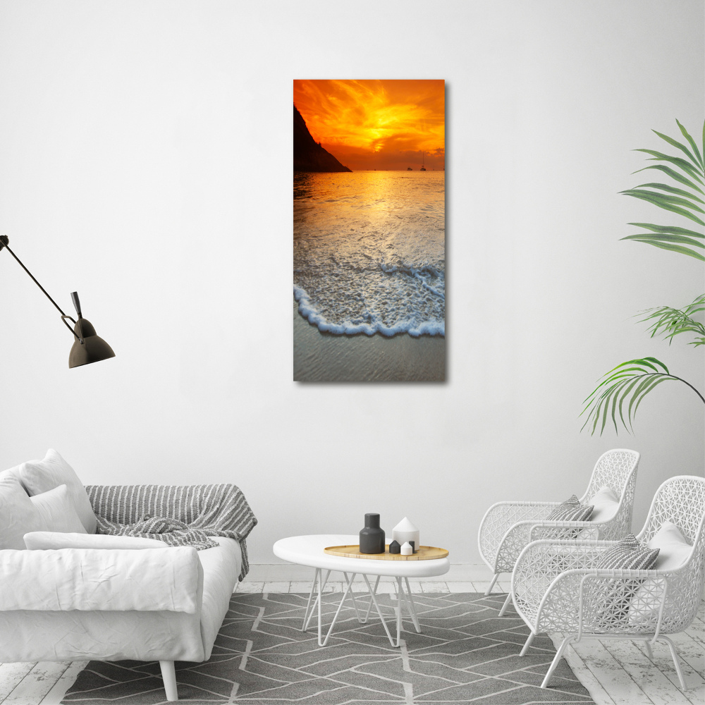 Foto obraz szkło akryl pionowy Zachód słońca