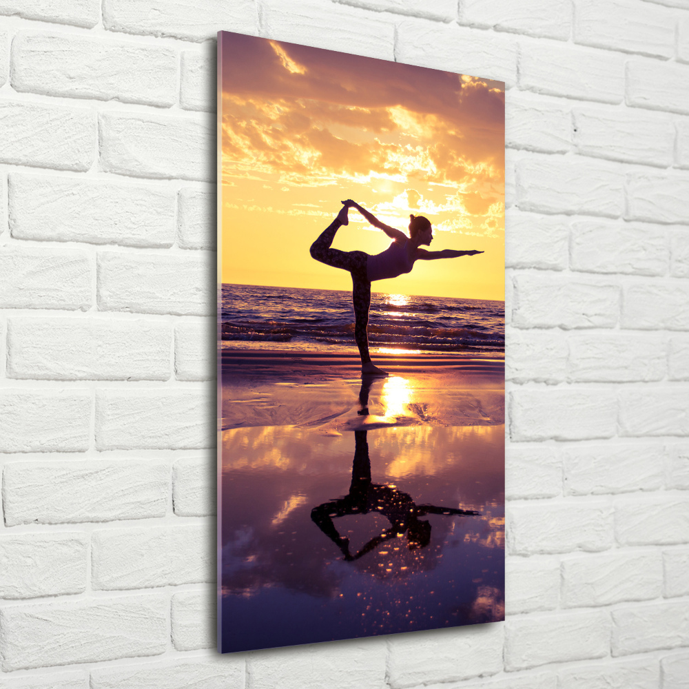 Foto obraz akryl pionowy Joga na plaży