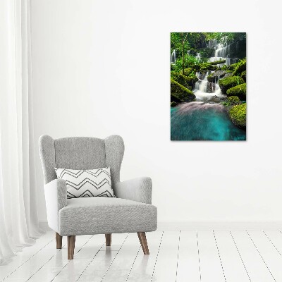 Foto obraz szkło akryl pionowy Wodospad w dżungli