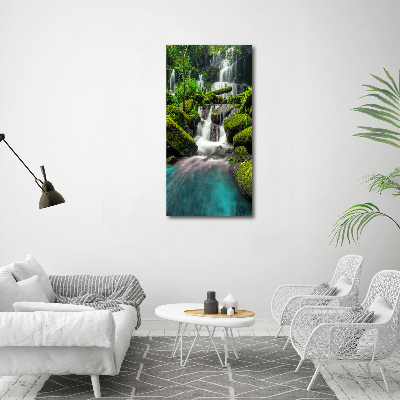 Foto obraz szkło akryl pionowy Wodospad w dżungli