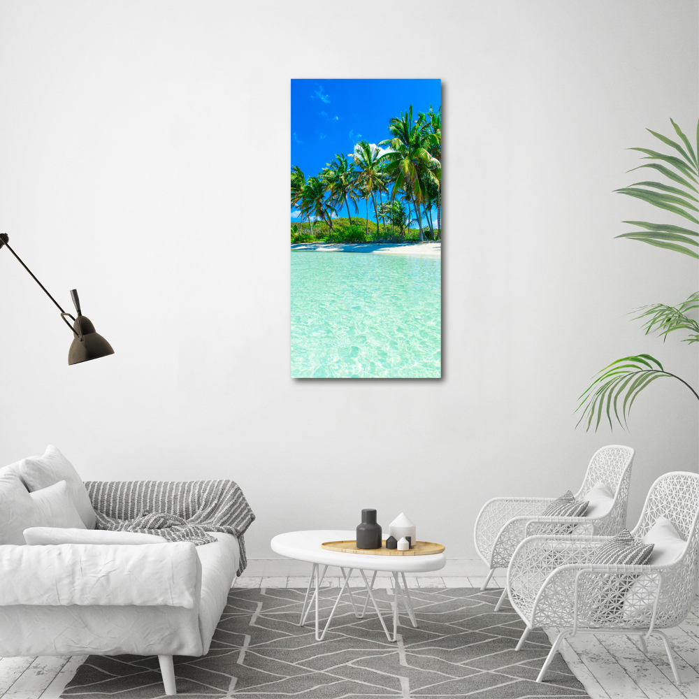 Fotoobraz na ścianę szkło akrylowe pionowy Tropikalna plaża