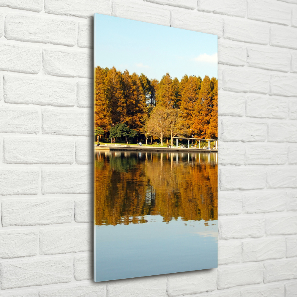 Foto obraz szkło akryl pionowy Park jesienią