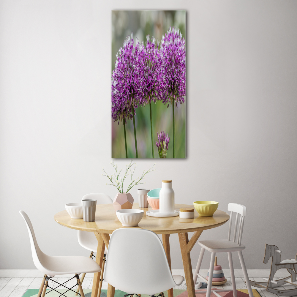 Obraz zdjęcie na ścianę akryl pionowy Kwiaty czosnku