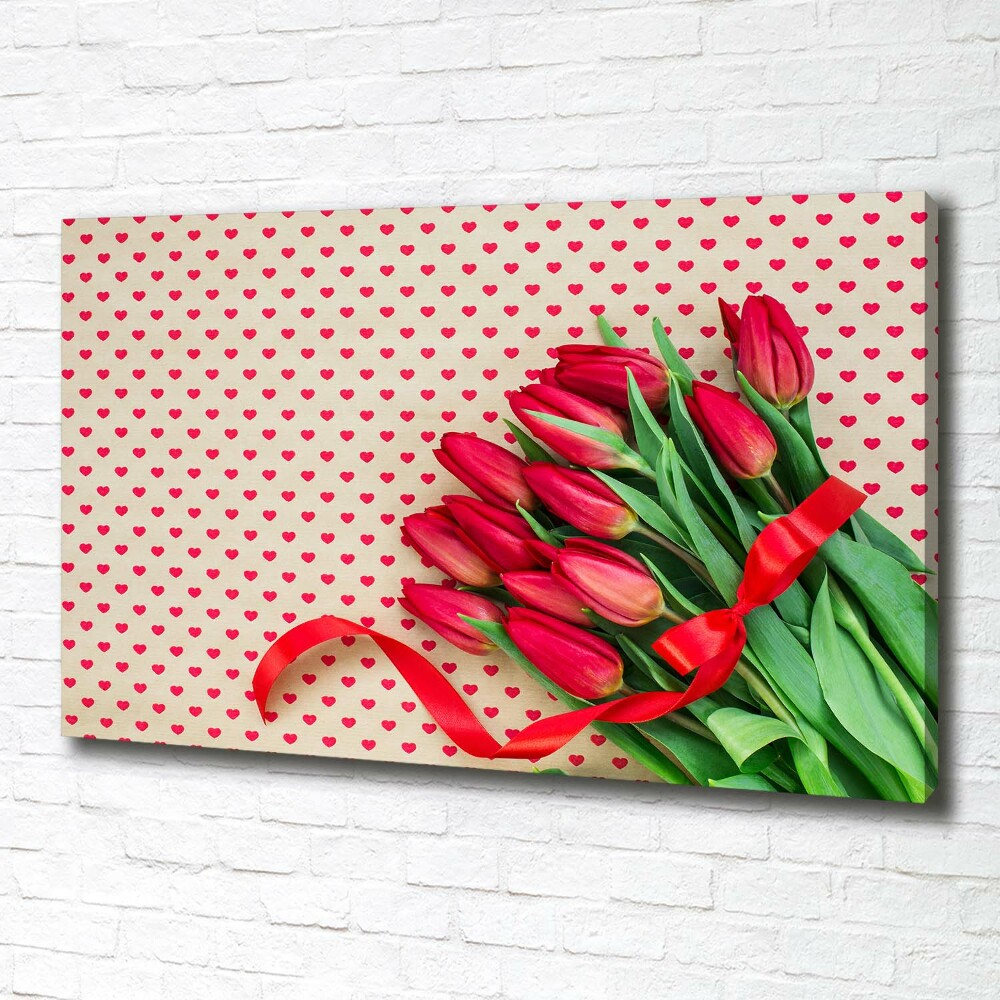 Foto obraz na płótnie Tulipany serduszka
