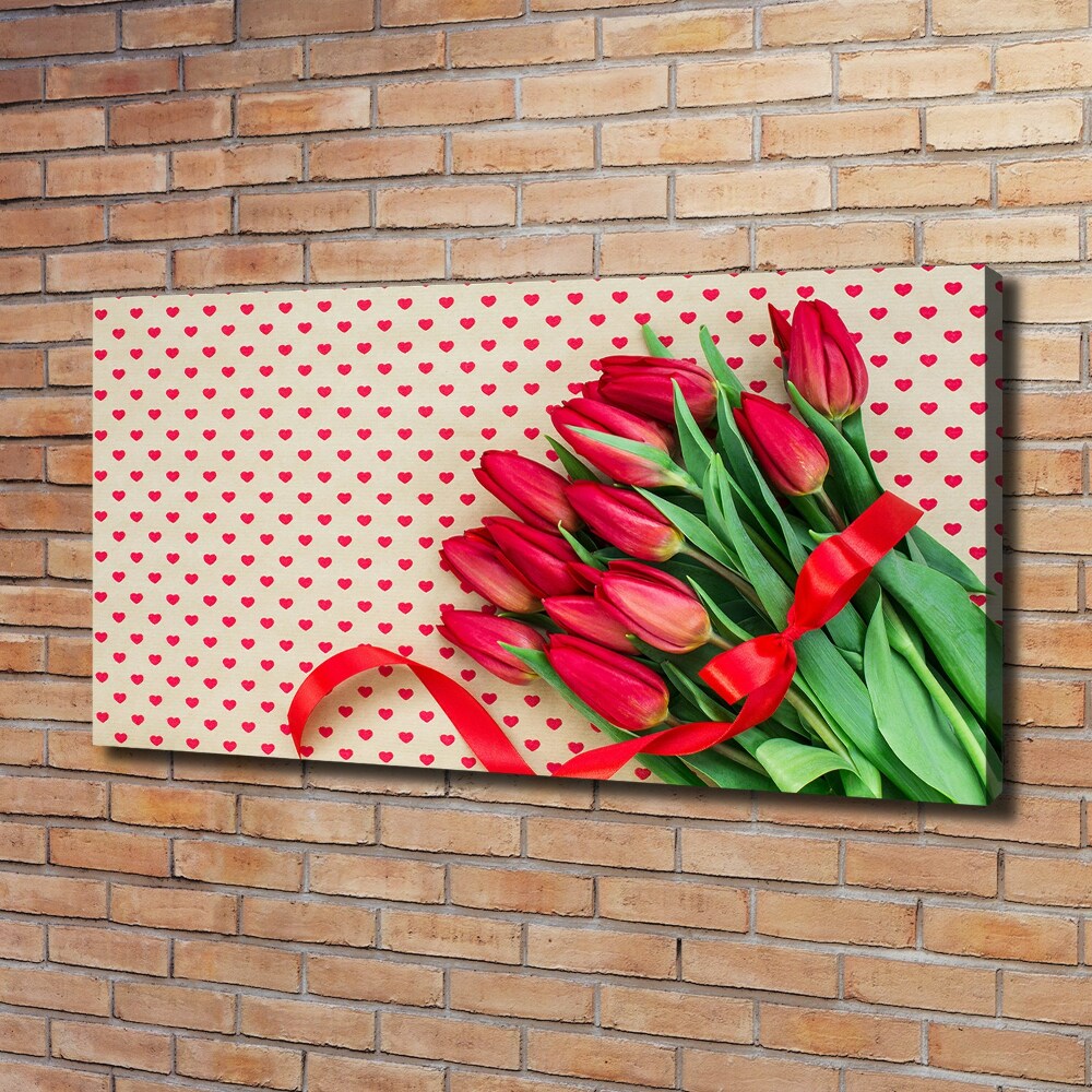 Foto obraz na płótnie Tulipany serduszka