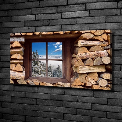 Foto obraz na płótnie Zima za oknem
