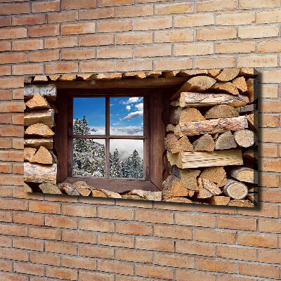 Foto obraz na płótnie Zima za oknem