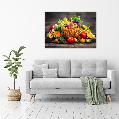 Foto obraz na płótnie Kosz warzyw owoców