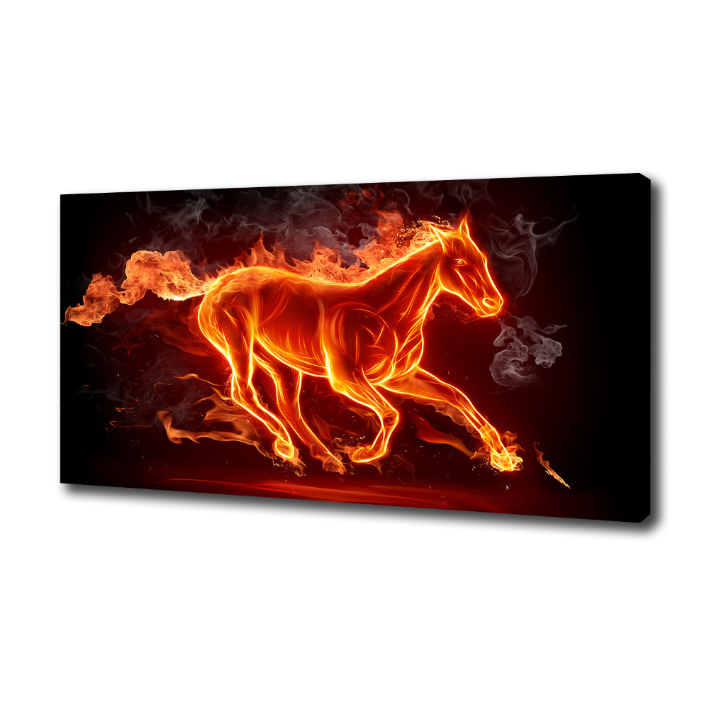 Foto obraz na płótnie Koń w płomieniach