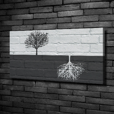 Foto obraz na płótnie Drzewa na murze