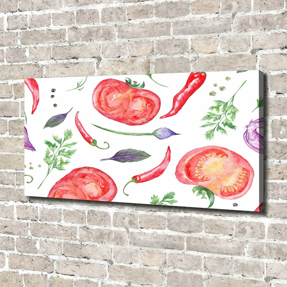 Foto obraz na płótnie Pomidor i przyprawy