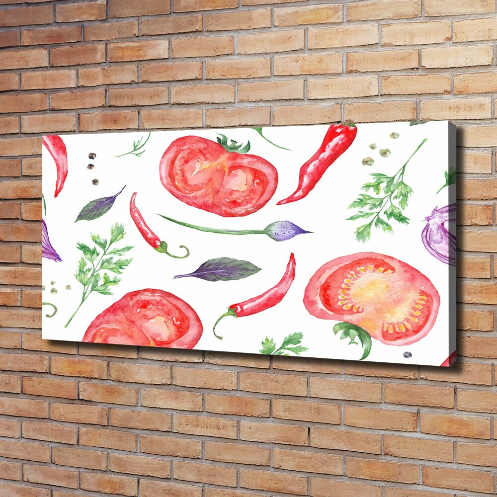 Foto obraz na płótnie Pomidor i przyprawy