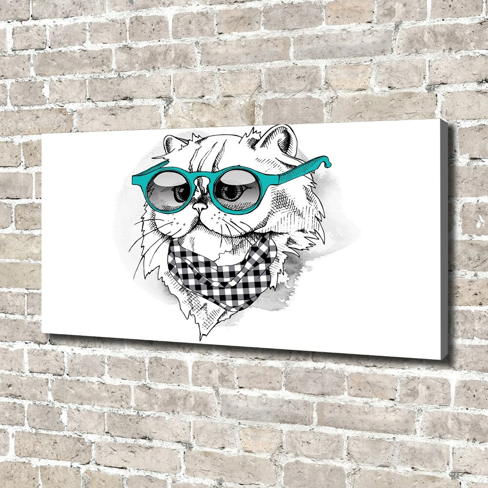 Foto obraz na płótnie Kot w okularach